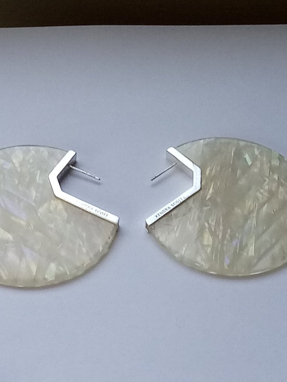 Kendra Scott Kai Mother of Pearl Shell Disc Statement Earrings